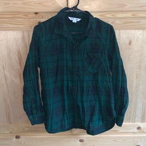 Old Navy blue/green checked “The Classic shirt” flannel button front shirt Sz L